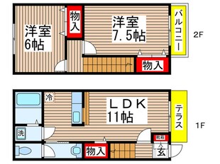 カサベルテ瑞穂Ｂ棟の物件間取画像